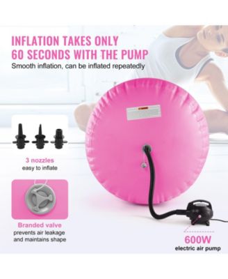 2-Piece Inflatable Gymnastics Air Mat Set with Air Roller and Pump