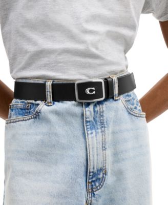 Men's Silver-Tone Buckle Belt