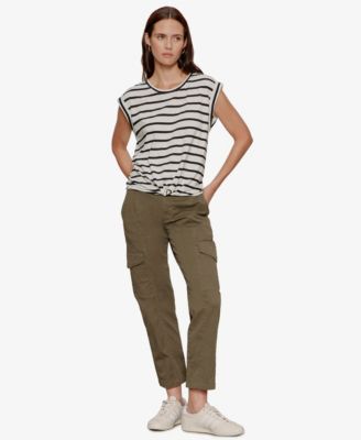 Women's Knot-Front Crewneck Muscle T-Shirt