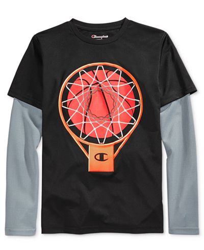 Champion Little Boys' Long-Sleeve Graphic-Print T-Shirt