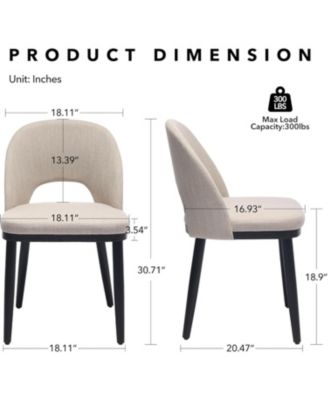 Upholstered Dining Chairs Set of 4,Modern Fabric Dinner Chairs with Wood Legs,Large Dining Room Kitchen Chairs with High Back and Deep Seat