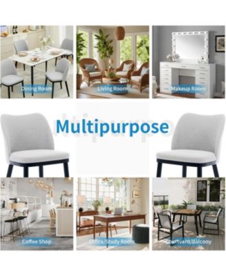 Dining Chairs Set of 6,Upholstered Dining Room Side Chairs,Chair for Dining with Padded Seat and Wood Legs,Modern Dining Chair for Restaurant