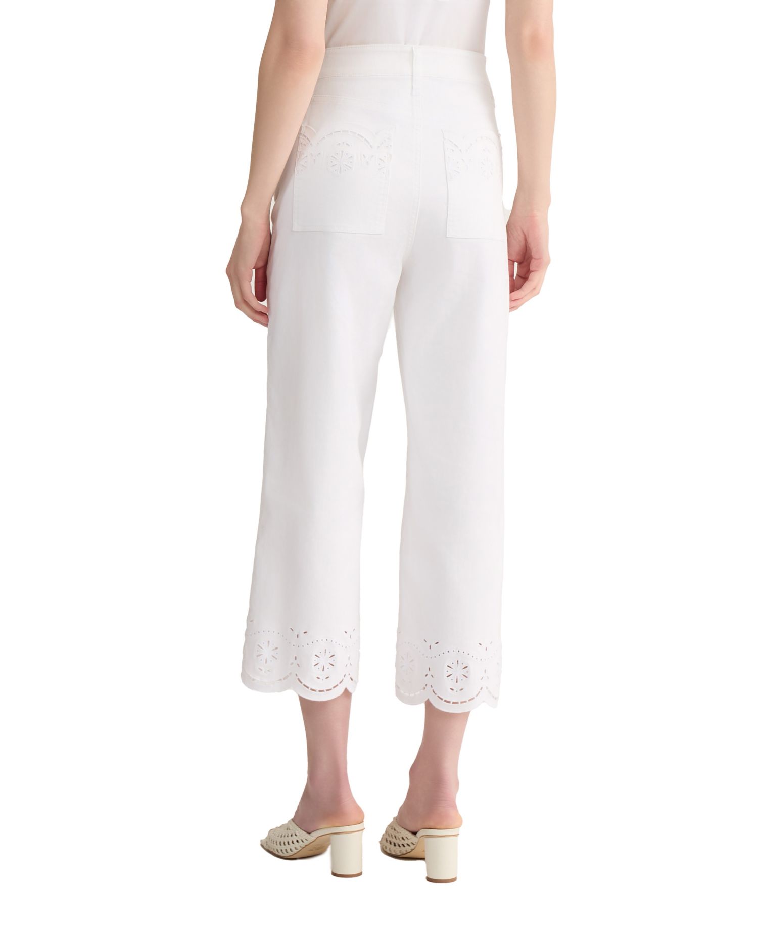 Petite Lexington Embroidered Wide-Leg Crop Jeans