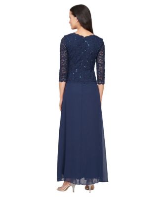 Women's Sequin Embellished Lace Top Gown