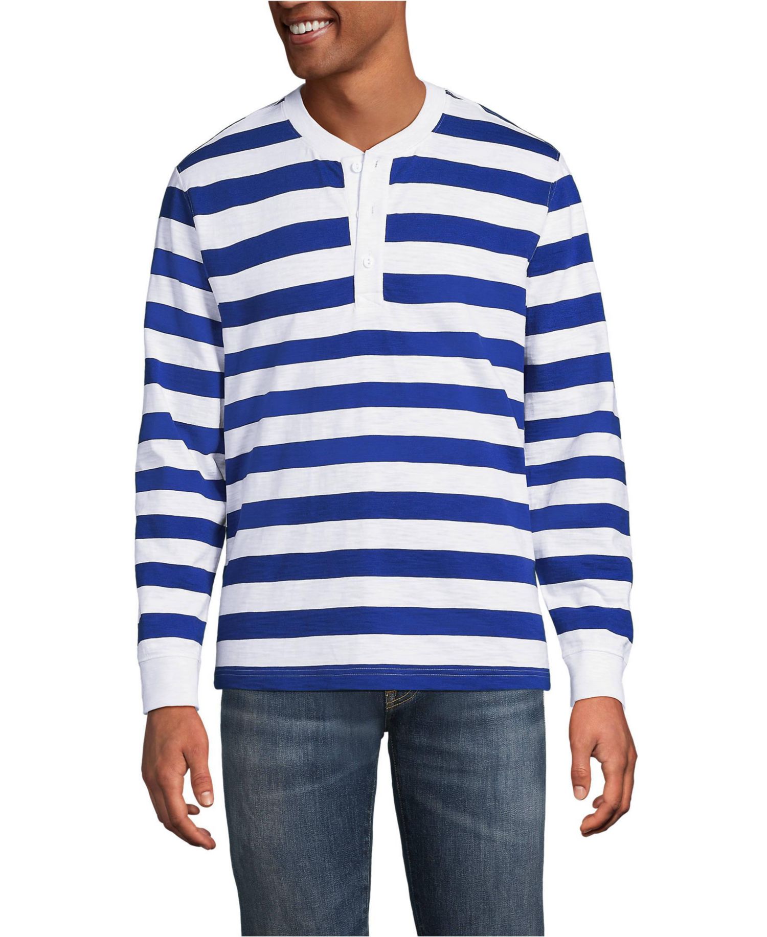 Men's Long Sleeve Slub Henley