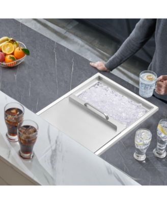  Drop-In Stainless Steel Ice Chest, 40.9 Qt with Sliding Lid