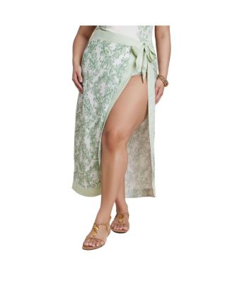 Women's Plus Size Midi Wrap Skirt