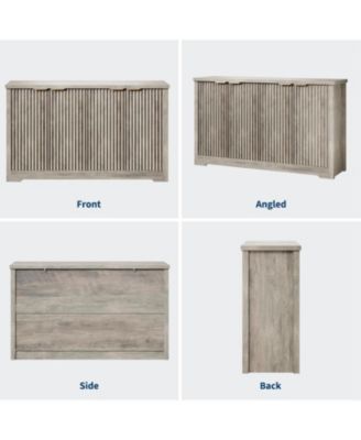 Fluted Buffet Sideboard Cabinet with Storage,2/4 Doors & Adjustable Shelf,Handle,Spacious Tabletop,Modern Wood Coffee Bar Console Table