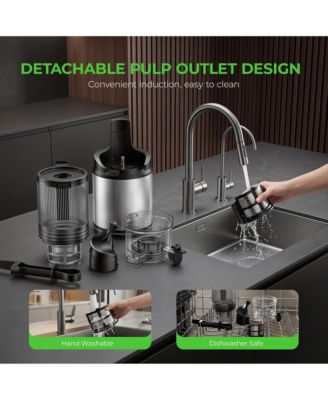 3 in 1 Cold Press Juicer with 5.12 in Wide Feed Chute 2L Capacity Quiet Motor and Easy Clean Design