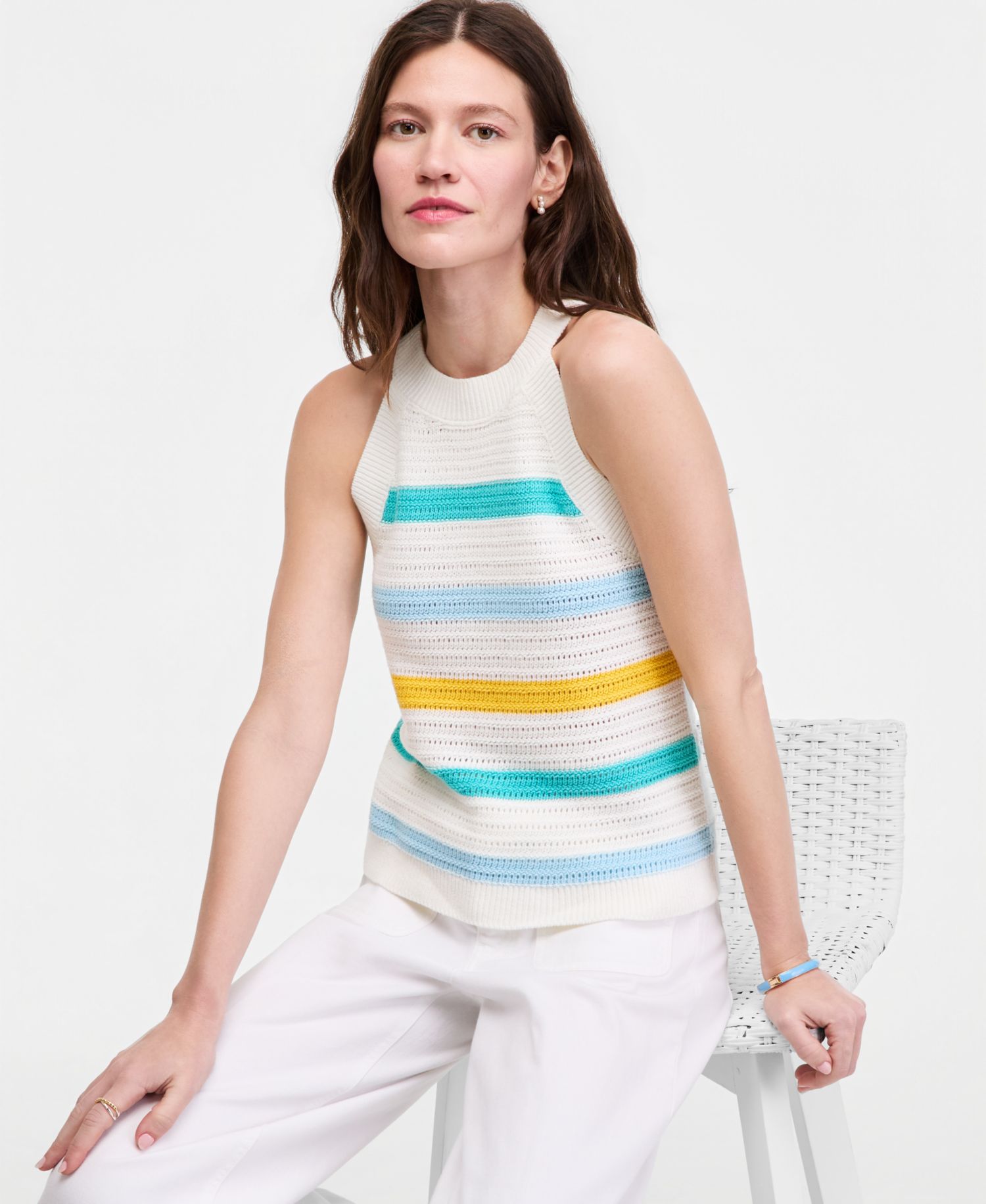 Women's Pointelle Stitch Sweater Tank