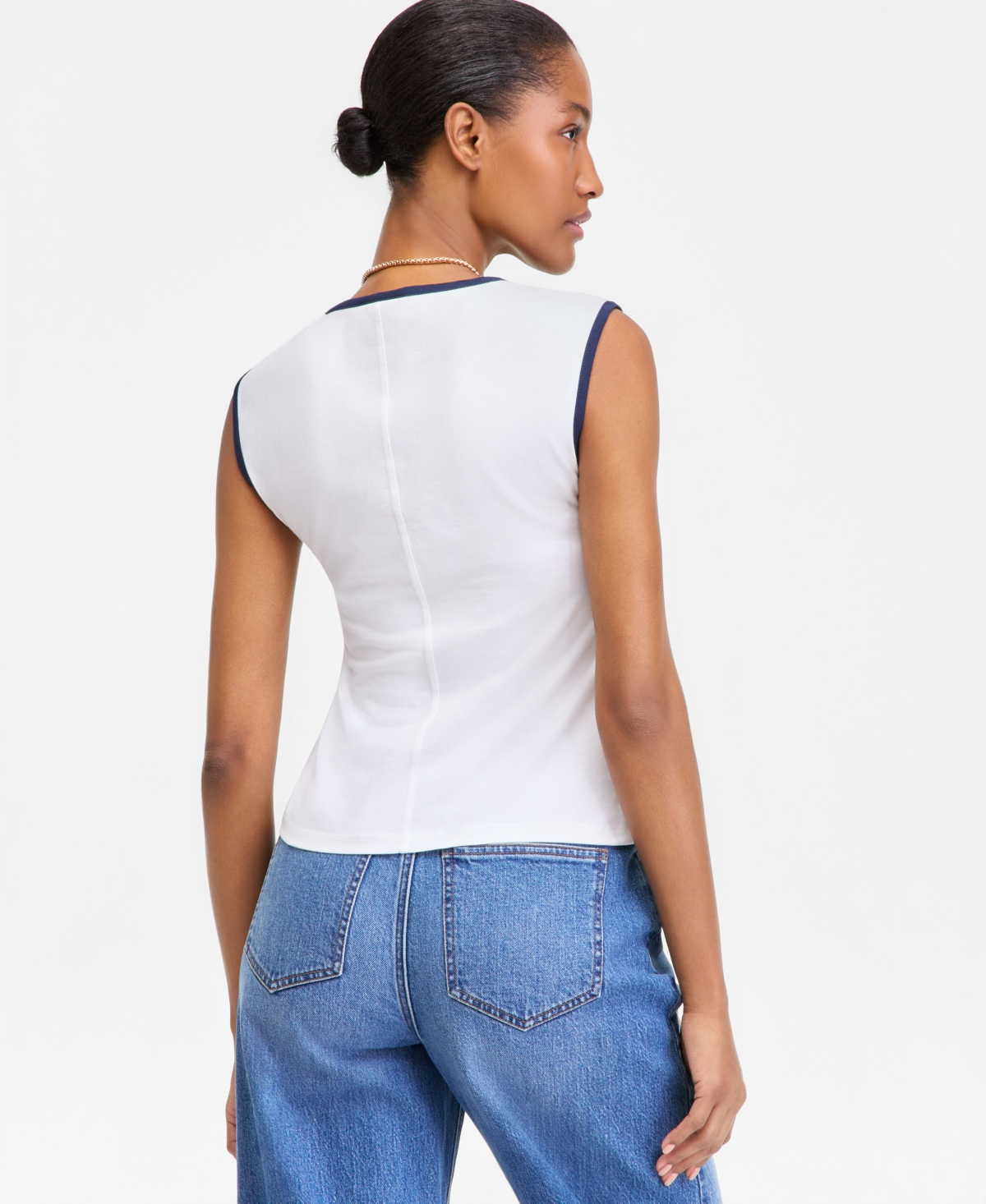 On 34th Women's Ruched V-Neck Tie-Hem Tank, Macy's Exclusive