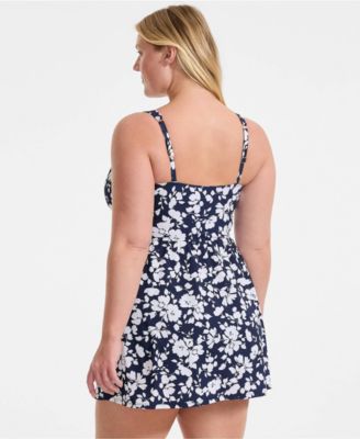 Plus Size New SlenderSuit Wrap Swim Dress Swimsuit Print