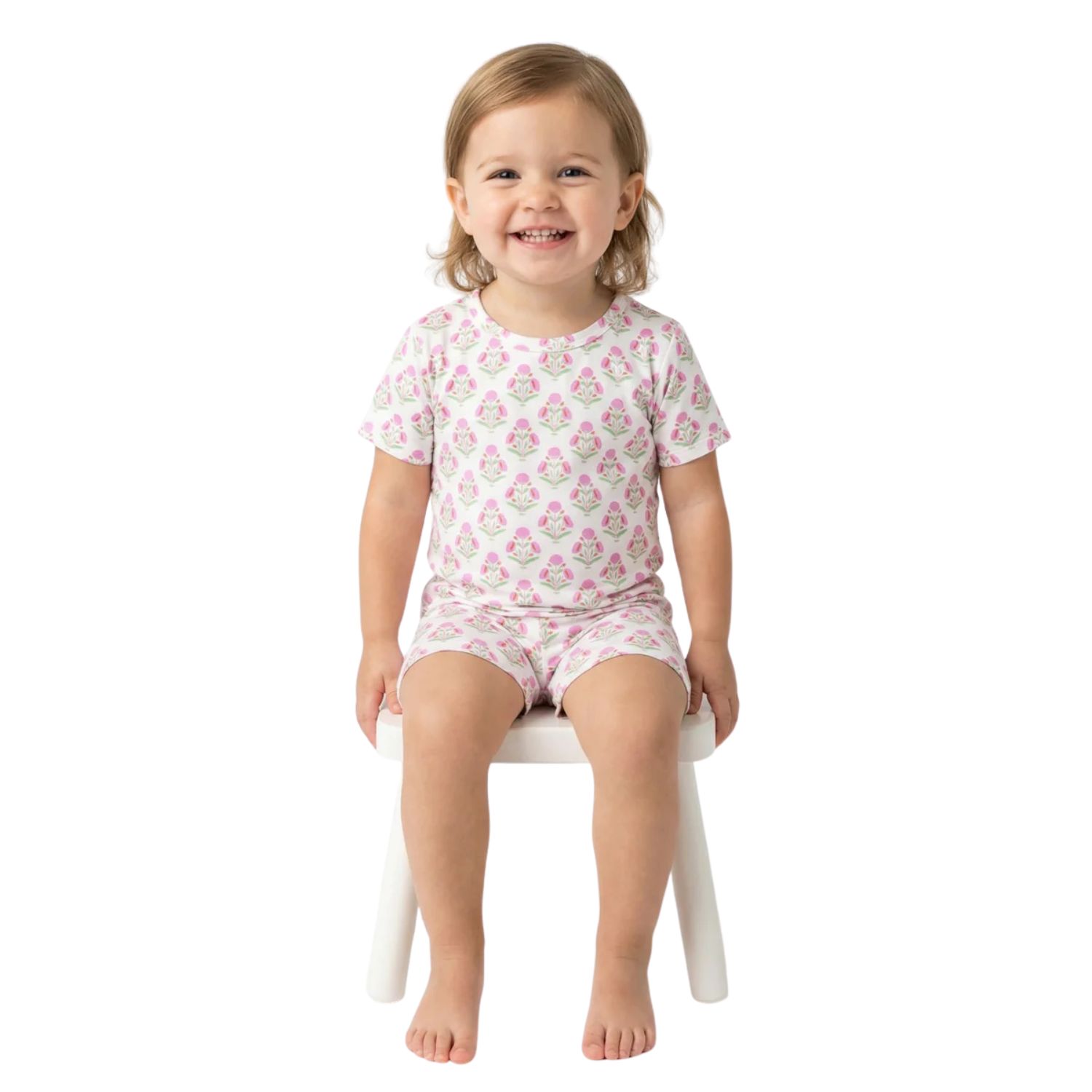 Baby Girls Pink Posy Pajama Set