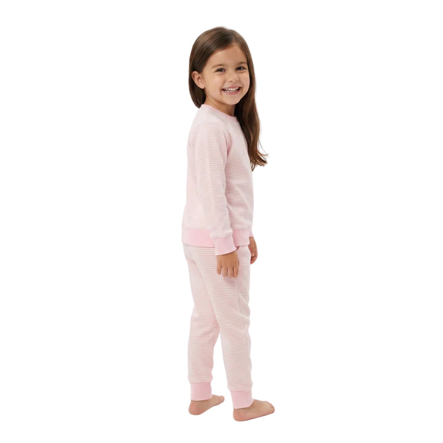 Baby Girls Peony Stripe Lounger Bamboo Sweatsuit
