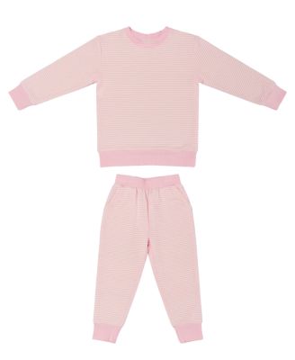 Baby Girls Peony Stripe Lounger Bamboo Sweatsuit