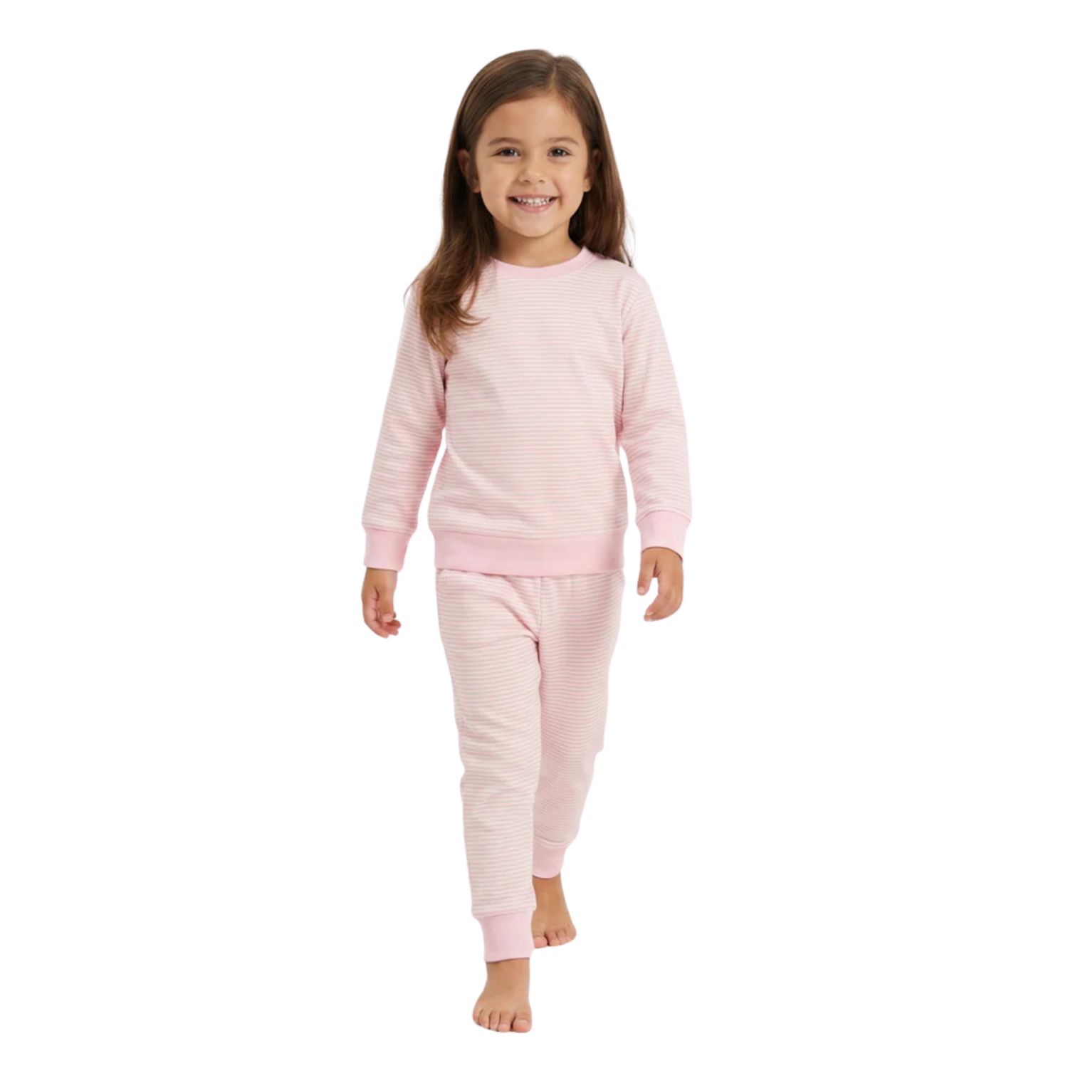 Baby Girls Peony Stripe Lounger Bamboo Sweatsuit