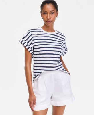 Women's Primavera Stripe Roll-Cuff Top