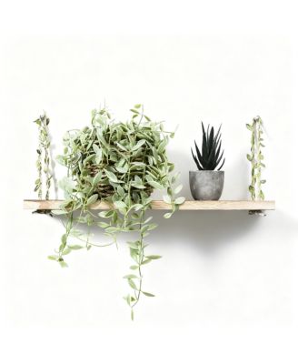 Leaf Rope Hanging Floating Shelves Wall Swing Storage