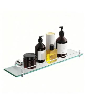 Glass Shelves Bathroom Chrome Stainless Steel Tempered Wall Mount