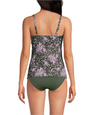 Women's Long Torso Sweetheart Wrap Underwire Tankini Top