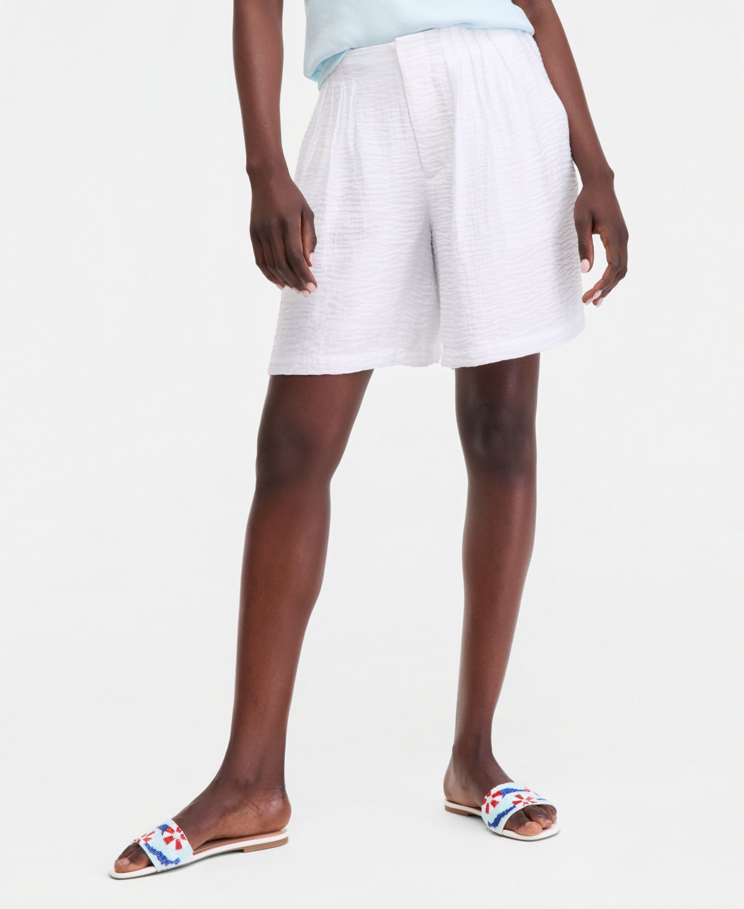 Women's Pleated Gauze Shorts