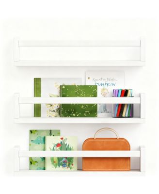 Floating Shelves Wall Wood Bookshelf Nursery Organizer Set 3