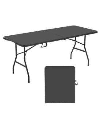 6 Ft Fold-in-Half Folding Table with Carry Handle
