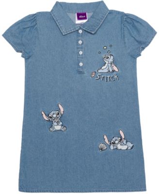 Girls' 2T-6X Stitch Cap-Sleeve Collared Dress
