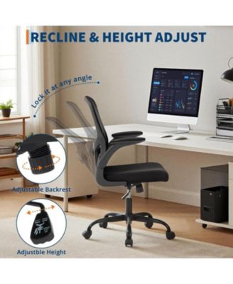 Ergonomic Office Chair with Lumbar Support,Mesh High Back Rolling Computer Chair for Desk,Comfy Flip-up Arms Chair for Home Office