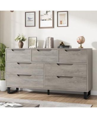 7 Dresser for Bedroom, 55" Wide Dresser, Freestanding Horizontal Drawer with Storage