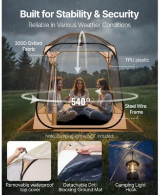 63 x 63 Inch Pop-Up Sports Bubble Tent for 2–4 People with Floor Mat and Cover