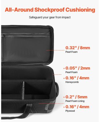 51.6 Inch Rolling Studio Equipment Trolley Case with Wheels and Padded Compartments
