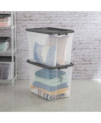 108 Qt. Clear Stacker Storage Container Tote w/ Latching Lid, (4 Pack)