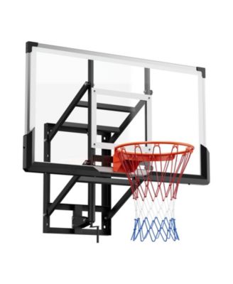54 Inch Wall Mount Basketball Hoop with Adjustable Backboard