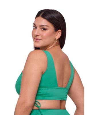 Women's S3 Supportive Cinched Adjustable Midkini Swimsuit Top - Indigo