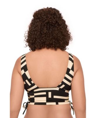 Women's S3 Supportive Cinched Adjustable Midkini Swimsuit Top - Indigo