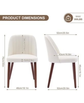 Wooden Dining Chairs Set of 4,Upholstered Kitchen Dining Room Chairs with Padded Seat and Wood Legs,Modern Fabric Side Dinner