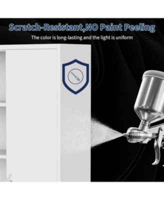 71" Steel Storage Cabinet with Locking Doors, 4 Adjustable Shelves, Heavy Duty Metal, Rustproof Tall Cabinet for Garage, Office & Pantry