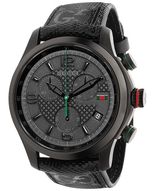 Gucci Unisex Swiss Chronograph G-Timeless Black Fabric Strap Watch 44mm ...