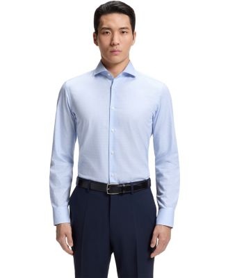 BOSS By Men's Easy-Iron Cotton Twill Slim-Fit Dress Shirt