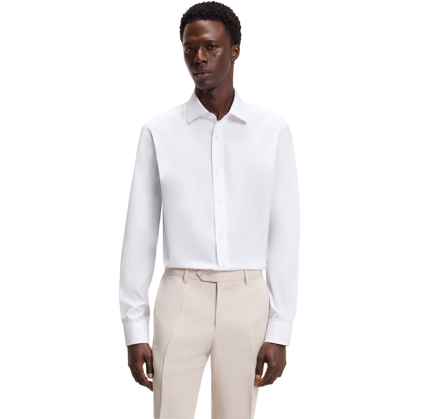 BECKHAM x BOSS Men's Slim-fit Cotton Dress Shirt