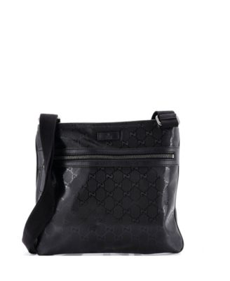 Medium Front Zip Flat Messenger Bag GG Imprime