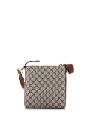 Small Interlocking G Patch Zip Messenger Bag GG Coated Canvas