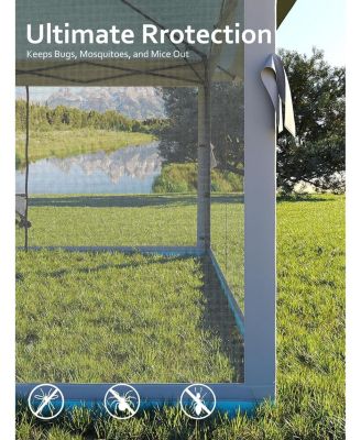 13x13 Pop-Up Canopy Tent, Easy Setup, Adjustable Height, Mosquito Netting, Sand Bags, Backyard & Patio