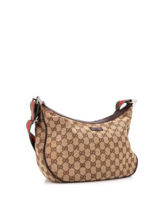 Medium Saddle Zip Messenger Bag GG Canvas with Leather