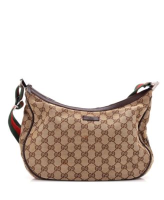 Medium Saddle Zip Messenger Bag GG Canvas with Leather