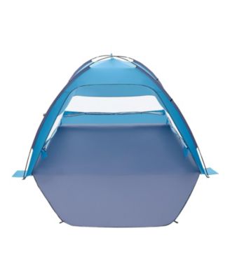 6-Person Beach Tent Sun Shelter with UPF 50+ Protection and Sand Pockets