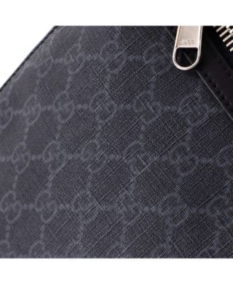 Medium Web Strap Front Zip Messenger Bag GG Coated Canvas