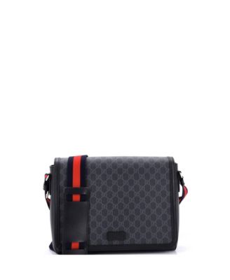 Medium Web Strap Flap Messenger Bag GG Coated Canvas