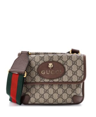 Small Neo Vintage Flap Messenger GG Coated Canvas